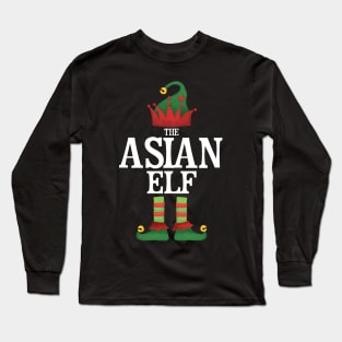 Asian Elf Matching Family Group Christmas Party Pajamas Long Sleeve T-Shirt